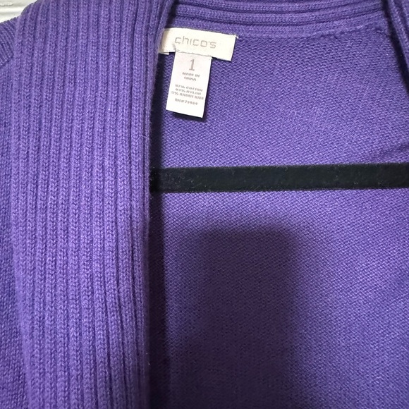 Chicos Purple, ribbed cardigan Chicos size 1, women’s size 8 - Picture 3 of 3